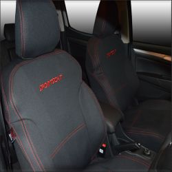 FRONT Seat Covers Full-Length With Map Pockets & REAR Full-length Custom Fit HSV Colorado SportsCat (2018-2020), Heavy Duty Neoprene, Waterproof | Supertrim