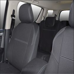 FRONT Seat Covers Full-back with Map Pockets & Rear full length Custom Fit for Isuzu MU-X (Nov 2013 - 2020), Premium Neoprene (Automotive-Grade) 100% Waterproof