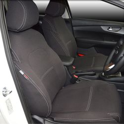 Kia Cerato Hatch (2018-NOW) FRONT Full-Back Seat Covers with Map Pockets & REAR Seat Covers, Snug Fit, Premium Neoprene (Automotive-Grade) 100% Waterproof