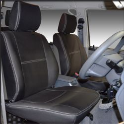 FRONT & REAR Seat Covers Custom Fit TOYOTA Landcruiser Dual Cab J79 Series, Premium Neoprene (Automotive-Grade) 100% Waterproof