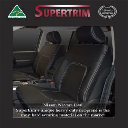 Nissan Navara D40 Front Pair + Console Lid Seat Cover (Nov 2005 - May 2015)