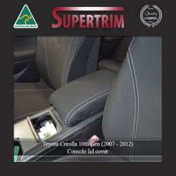 CONSOLE Lid Cover Custom Fit Custom Fit Toyota Corolla Hatch or Sedan E150 (2007-2012) , Premium Neoprene (Automotive-Grade) 100% Waterproof