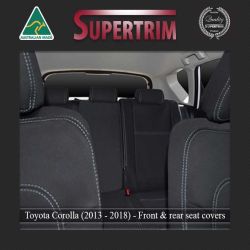  FRONT + REAR Seat Covers Custom Fit Toyota Corolla Hatch or Sedan E170 or E180 (2013-2018), Premium Neoprene (Automotive-Grade) 100% Waterproof