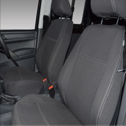 FRONT Seat Covers Full-Length With Map Pockets & Rear Full-length Custom Fit Volkswagen Caddy Mk.4 (2015-Now), Premium Neoprene, Waterproof | Supertrim