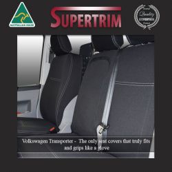 FRONT Bucket and Bench Seat Covers Custom Fit Volkswagen Transporter T5 (2004-2015) or T6 (2016-Now), Premium Neoprene, Waterproof | Supertrim
