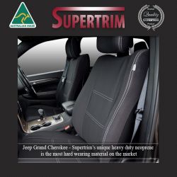 FRONT Seat Covers + Console Lid Cover, Snug Fit for Grand Cherokee WK (2011-2021) Heavy Duty Neoprene (Automotive-Grade) 100% Waterproof