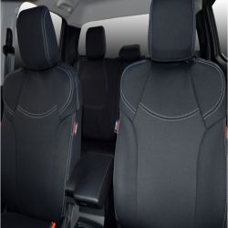 FRONT Seat Covers Full-Length With Map Pockets & REAR Full-length Custom Fit ISUZU MU-X 2025 (2021-Now), Heavy Duty Neoprene, Waterproof | Supertrim