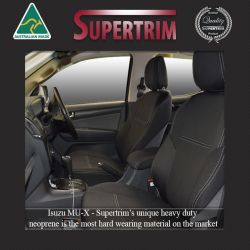 FRONT PAIR + Console Lid Cover Custom Fit Isuzu MU-X (Nov 2013 - Now), Premium Neoprene (Automotive-Grade) 100% Waterproof | Supertrim