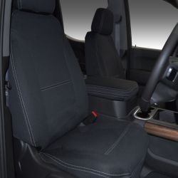 FRONT Seat Covers Full-Length With Map Pockets & REAR Custom Fit Chevrolet Silverado 1500 Series / 2500 (2020-Now), Heavy Duty Neoprene, Waterproof | Supertrim