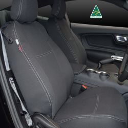 Ford Mustang Hardtop (2015 - Now), FRONT Full-length Seat Covers Custom fit, Premium Neoprene (Automotive-Grade) 100% Waterproof
