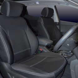 Seat Covers FRONT Pair With Full-Length & Map Pockets Snug Fit For Hyundai Santa Fe TM Series (2018 - Now), Premium Neoprene (Automotive-Grade) 100% Waterproof