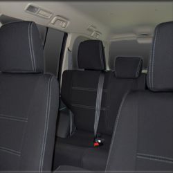 Seat Covers Front Pair Full-back With Map Pockets & Rear Snug Fit For Mitsubishi Pajero (2006 - 2022), Premium Neoprene (Automotive-Grade) 100% Waterproof