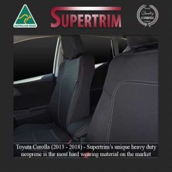 FRONT Full-Back Seat Covers with Map Pockets Custom Fit Toyota Corolla Hatch or Sedan E170 or E180 (2013-2018),  Premium Neoprene (Automotive-Grade) 100% Waterproof