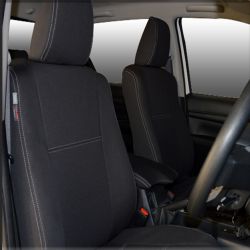Seat Covers Front pair With Full-back Snug Fit for Toyota Hilux MK.8 (9/2015 - Current), Premium Neoprene (Automotive-Grade) 100% Waterproof