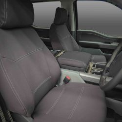 FRONT Seat Covers Full-Length Custom Fit Ford F-150 /250 /350 /450 (2021 - Now) Heavy Duty Neoprene | Supertrim