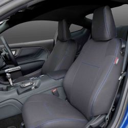 Ford Mustang FO Series (2024 - Now), FRONT Full-Back Seat Covers with Map Pockets, Snug Fit, Premium Neoprene (Automotive-Grade) 100% Waterproof