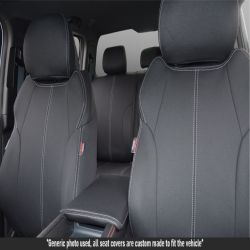 FRONT Seat Covers Full-Length With Map Pockets & REAR Custom Fit JAC T9 (2024-on), Heavy Duty Neoprene, Waterproof | Supertrim