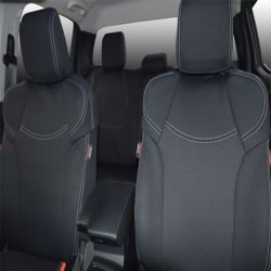 FRONT Seat Covers Full-Length With Map Pockets & REAR Custom Fit MAZDA BT-50 TF (2021-Now), Heavy Duty Neoprene, Waterproof | Supertrim