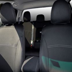 Seat Covers Front Pair Full-back With Map Pockets & Rear With Armrest Access, Snug Fit for Triton MR (2019-Now), Premium Neoprene (Automotive-Grade) 100% Waterproof