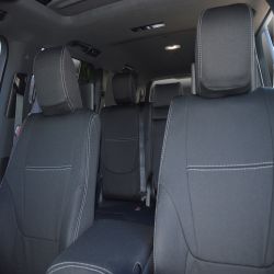 FRONT Seat Covers Full-Length With Map Pockets & REAR Full-length Custom Fit Toyota Landcruiser 300 Series (2021-Now) - Sahara, Sahara ZX, Heavy Duty Neoprene, Waterproof | Supertrim