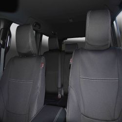 Seat Covers FRONT Pair FULL-BACK + MAP POCKETS & REAR FULL-BACK (with Armrest) Custom Fit Toyota Prado 250 series (2024 - Now), Heavy Duty Neoprene, 100% Waterproof