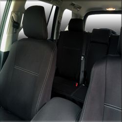 FRONT Seat Covers Full-Length With Map Pockets & REAR Custom Fit  Mitsubishi Triton ML (2006-2009), Heavy Duty Neoprene, Waterproof | Supertrim