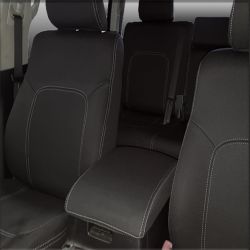 Seat Covers FRONT Pair FULL-BACK + MAP POCKETS & REAR FULL-BACK  Custom Fit Landcruiser 200 Series (Nov 07 - Now)- GX & GXL, Snug Fit, Heavy Duty Neoprene (Automotive-Grade) 100% Waterproof