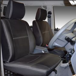 FRONT Seat Covers Full-Length With Map Pockets & REAR Custom Fit Toyota Landcruiser Troop Carrier J78, Heavy Duty Neoprene, Waterproof | Supertrim