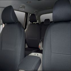 Seat Covers Front Pair Full-Length With Map Pockets & 2nd Row With Full-Length (with middle Amrest cover) Snug Fit Kia Carnival KA4 (2020-Now), Heavy Duty Neoprene, Waterproof | Supertrim