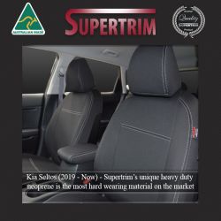 FRONT Seat Covers & REAR Full-length Cover Custom Fit Kia Seltos (2019-Now), Heavy Duty Neoprene, Waterproof | Supertrim 