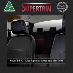 Mazda BT-50 UP/UR (2011-2020) FRONT Seat Covers + CONSOLE LID COVER, Snug Fit, Premium Neoprene (Automotive-Grade) 100% Waterproof