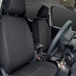 Mazda BT-50 UP/UR (2011-2020) FRONT Full-Back Seat Covers with Map Pockets & REAR With Armrest Access Seat Covers, Snug Fit, Premium Neoprene (Automotive-Grade) 100% Waterproof