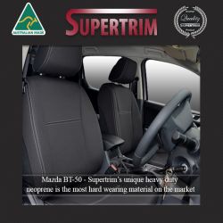 Mazda BT-50 Snug fit Seat Covers (2017 model available) - FRONT PAIR Charcoal black, Waterproof Premium quality Neoprene (Wetsuit), UV Treated