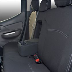 Seat Covers REAR + Armrest Access Snug Fit for Triton MQ (May 2015 - Now) Dual Cab, Premium Neoprene (Automotive-Grade) 100% Waterproof 
