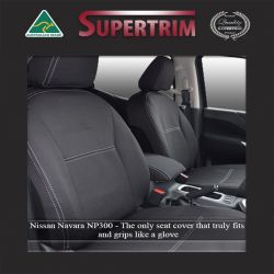 FRONT seat covers Custom Fit Nissan Navara NP 300 (2015-Now), Heavy Duty Neoprene, Waterproof | Supertrim