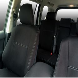 FRONT Seat Covers, Snug Fit for Toyota Prado 150 series (Nov09 - Now), Charcoal black, Premium Neoprene, 100% Waterproof
